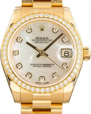 Ladies Rolex Datejust 31 ref 178288 Mother of Pearl Dial