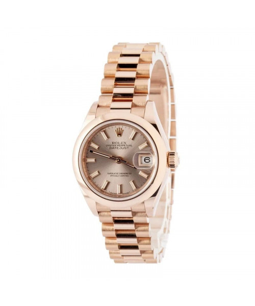 Rolex Lady Datejust 18k Everose Gold 279165 Silver Dial