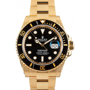 Rolex Submariner 18k Yellow Gold Ref 126618 Black Dial