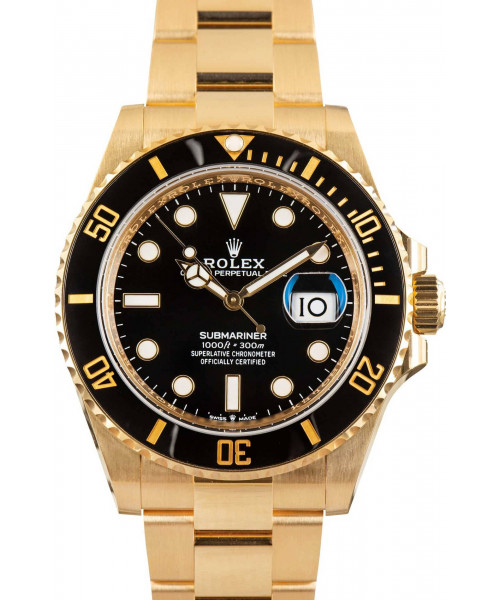 Rolex Submariner 18k Yellow Gold Ref 126618 Black Dial