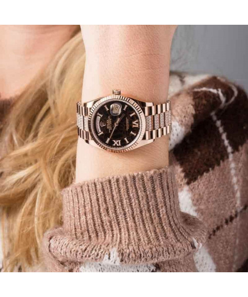 Rolex Day-Date 36 Ref 128235 Eisenkiesel Diamond Dial