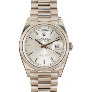 Rolex Day-Date 36 Ref 128239 Silver Dial