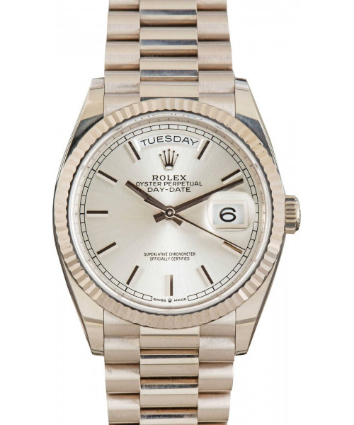 Rolex Day-Date 36 Ref 128239 Silver Dial