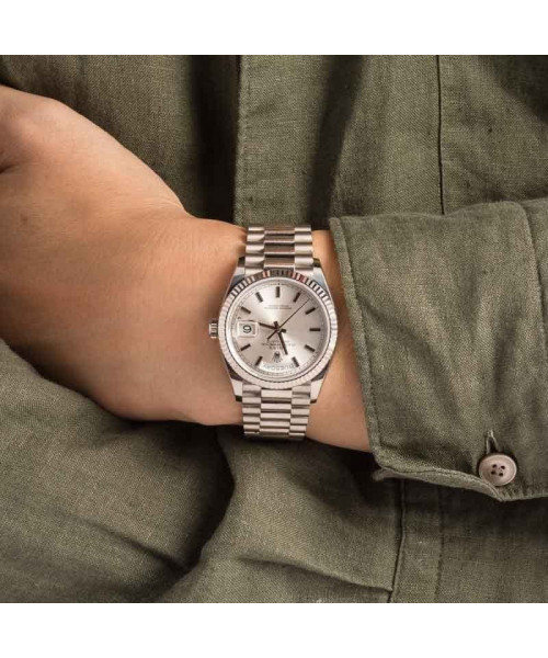 Rolex Day-Date 36 Ref 128239 Silver Dial