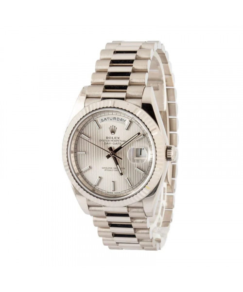 Rolex Day-Date 40 Ref 228239 Silver Tapestry Dial