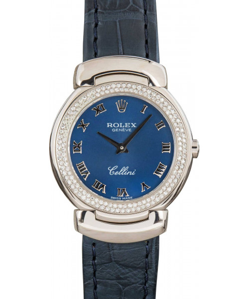 Ladies Rolex Cellini White Gold 6671 Blue Dial
