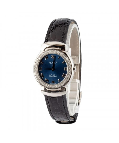 Ladies Rolex Cellini White Gold 6671 Blue Dial
