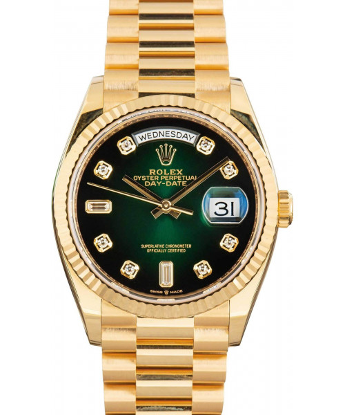 Rolex Day-Date 36 Ref 128238 Green Ombre Diamond Dial