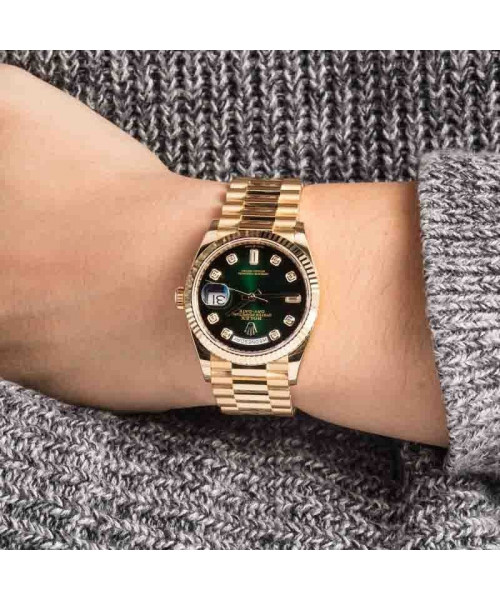 Rolex Day-Date 36 Ref 128238 Green Ombre Diamond Dial