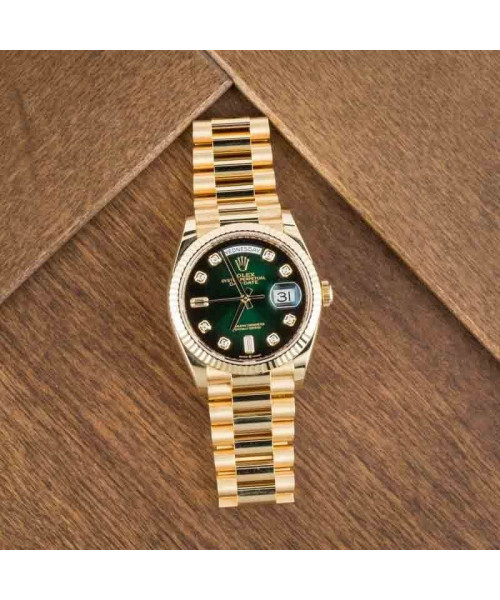 Rolex Day-Date 36 Ref 128238 Green Ombre Diamond Dial