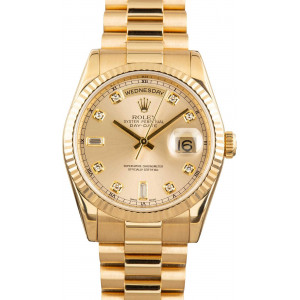 Rolex Day-Date 36 Ref 118238 Champagne Diamond Dial