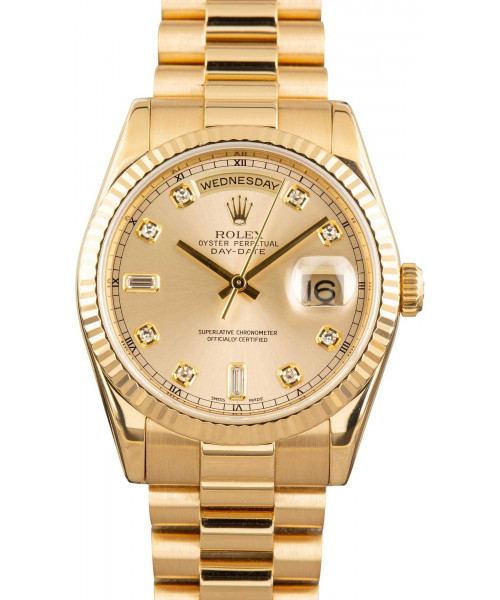 Rolex Day-Date 36 Ref 118238 Champagne Diamond Dial