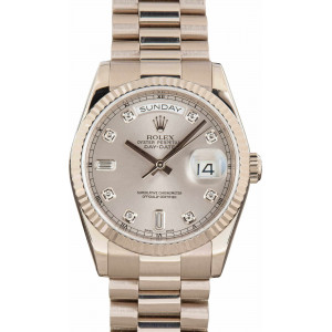 Rolex Day-Date 36 Ref 118239 Silver Diamond Dial