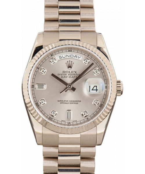 Rolex Day-Date 36 Ref 118239 Silver Diamond Dial