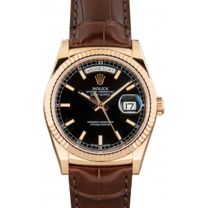 Rolex Day-Date 36 Black Dial 118135