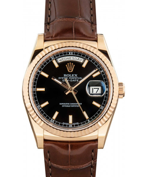 Rolex Day-Date 36 Black Dial 118135