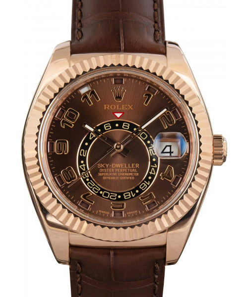 Rolex Sky-Dweller Chocolate Dial 326135 Everose Gold